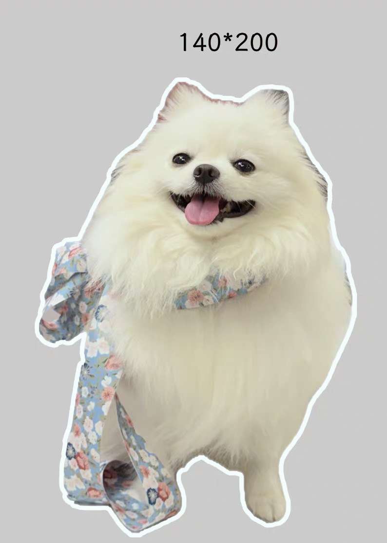 白色博美犬造型毛孩迎賓立牌